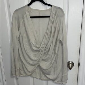 Lululemon Athletica Soft Cream Drape Blouse